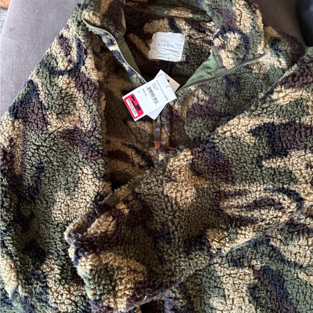 Elodie Green and Brown Sherpa Jacket